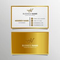 Gold Metallic Business Card Template vector