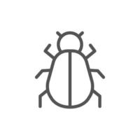 Software bug or program bug line art vector icon for mobile apps and websites