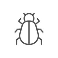 Software bug or program bug line art vector icon for mobile apps and websites