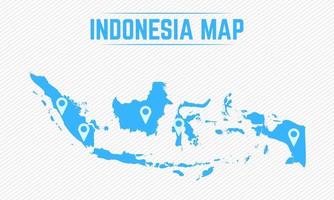 Indonesia Simple Map With Map Icons