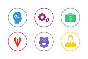 colorido conjunto de iconos de gestión empresarial vector