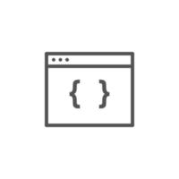 Braces character isolated icon on computer monitor vector