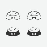 dog food bowl vector isolated icon