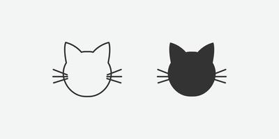 icono de vector de gato y símbolo de mascota