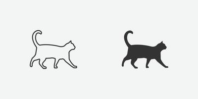 icono de vector de gato y símbolo de mascota