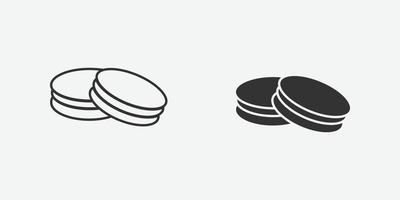 icono de macaron de estilo lineal y relleno vector