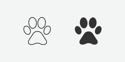 pet paw icon isolated vector