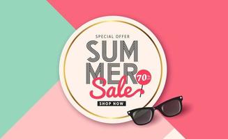 Summer sale poster banner background template vector