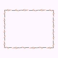 Rectangular Easter frame with willow twigs vector