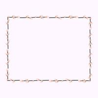 Rectangular Easter frame with willow twigs vector