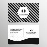 Black and White Striped Business Card Template vector