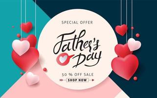 Fathers day sale banner background vector