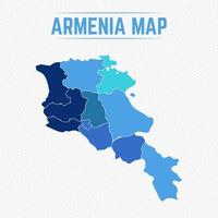 armenia mapa detallado con regiones vector