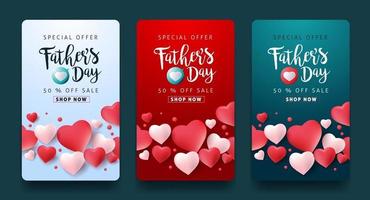 Fathers day sale banner background vector