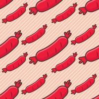 sausage seamless pattern illustration vector