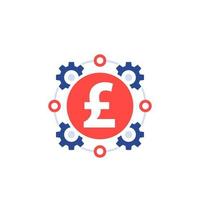 cost optimization, money management, efficiency icon with pound vector