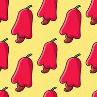 cashew fruit seamless pattern illustration vector