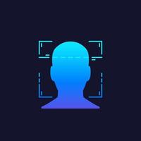 Face recognition, facial biometric scan, vector