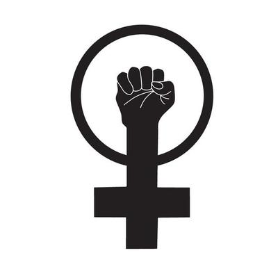 Super Woman. Symbol of female power, woman rights, protest, feminism.  Vector. Stock Vector