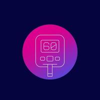 glucometer icon, glucose meter line vector