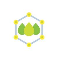 Drops with nano particles, vector flat icon