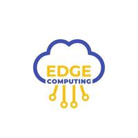 Edge computing, cloud service vector icon