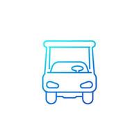 Golf cart, car icon on white, line vector