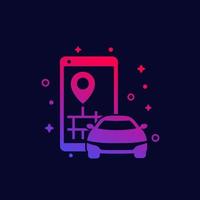 icono de carsharing para web, teléfono inteligente y coche vector