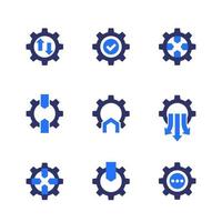 Integration icons with gears, vector