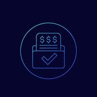 Invoice, bill form, payments icon, linear vector