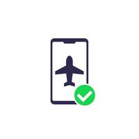 flight mode in the smartphone vector icon