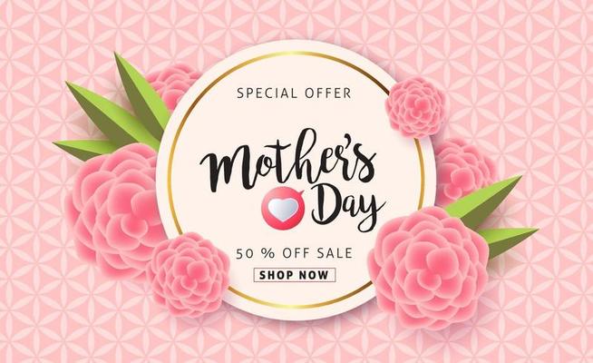 Mother's day sale poster banner background