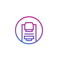 Mammography machine, line round icon vector