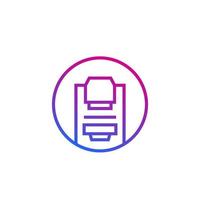 Mammography machine, line round icon vector