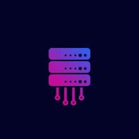 mainframe, server, cloud data storage icon vector