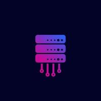 mainframe, server, cloud data storage icon vector