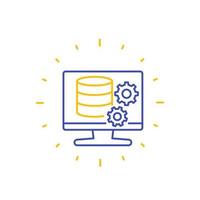 database maintenance icon, line vector