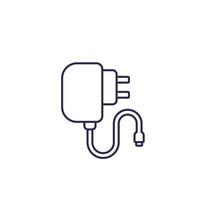 Mobile charger, line icon vector