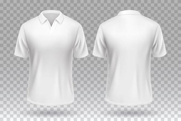 white polo t shirt front and back