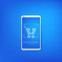 Order, shopping, online purchase with phone vector