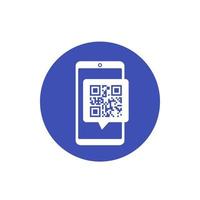 QR code and smart phone, vector icon