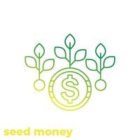 seed money icon, linear vector