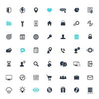 49 iconos para web, aplicaciones e infografías, negocios, comercio, tecnología, aislado en blanco, vector