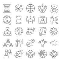 Business Management Line Icons set vector