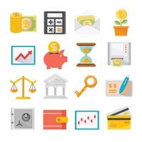 Finance and Banking Icons set vector