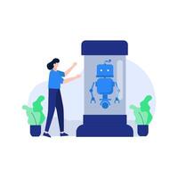 Developer working on artificial intelligence vector