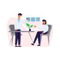 A patient in a consultation about body care vector illustration