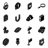 Cloud Computing Glyph vector