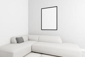 interior minimalista con elegante marco y sofá