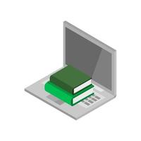 Studying Online On Isometric Laptop vector